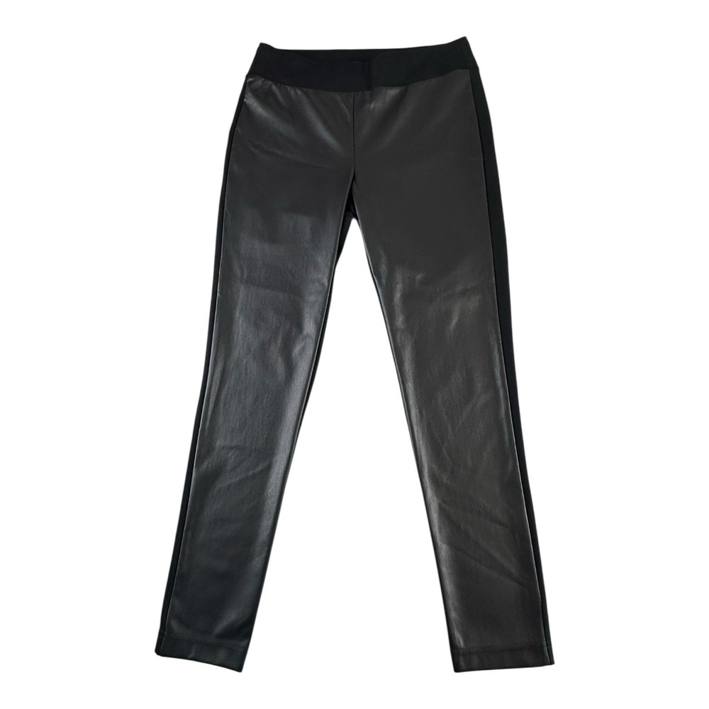 J. McLaughlin Black Faux Leather Front Leggings Pants‎ Women's M Capsule Classy